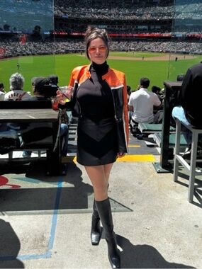 Lioness inspired Moto Jacket Orange & Black
